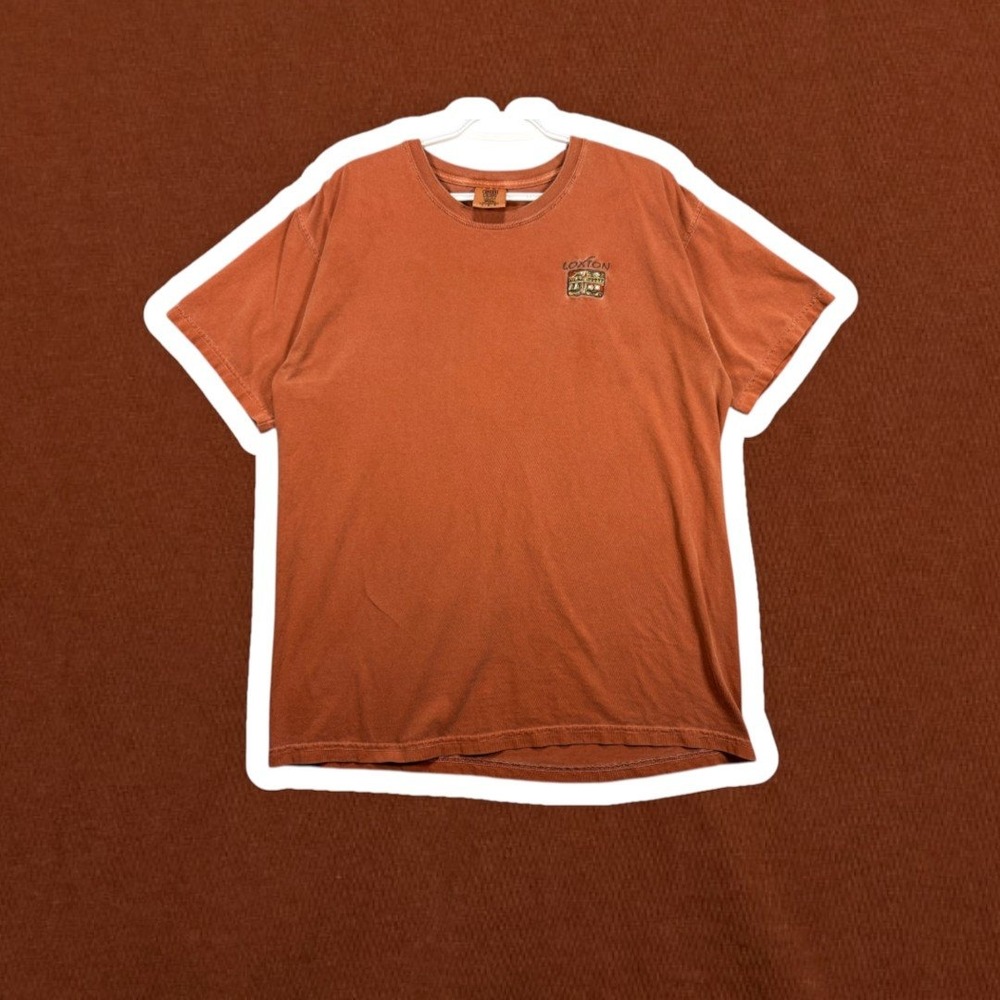 Comfort Colors Loxton Australia Embroidered T-Shirt Mens Large Terracotta Orange